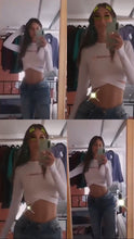 Load image into Gallery viewer, Ok Angel Crop Top (White)
