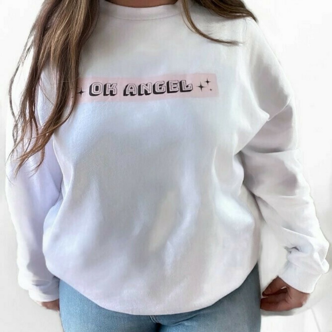 Pink box logo top crewneck